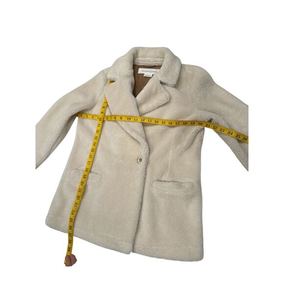 Treasure & Bond Women's Faux Fur Shearling Teddy Coat Jacket Cream Size Small - Picture 6 of 6